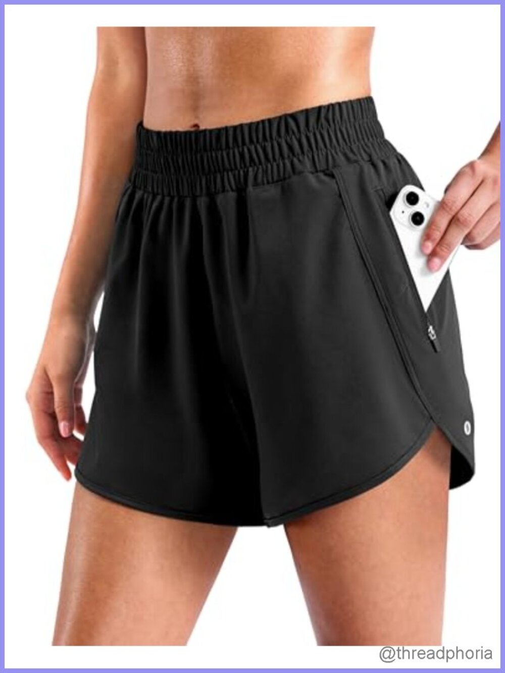 Women's Athletic Running Shorts with Zipper Pockets & Mesh Liner